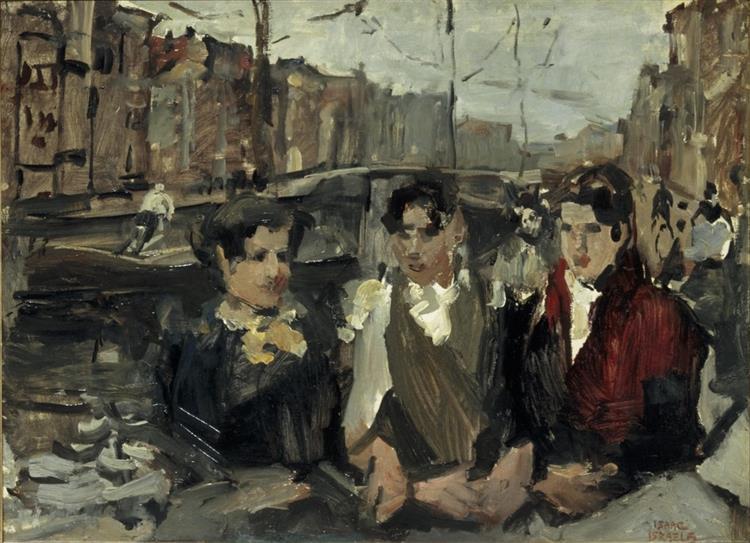 Factory girls on the Prinsengracht in Amsterdam, 1894 - Isaac Israels