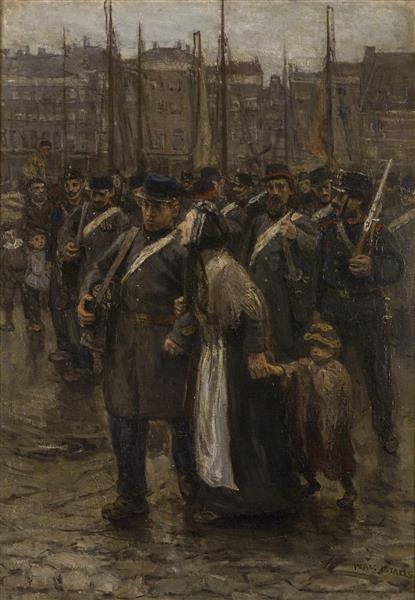 The transport of the colonials from Rotterdam, 1884 - Isaac Israels