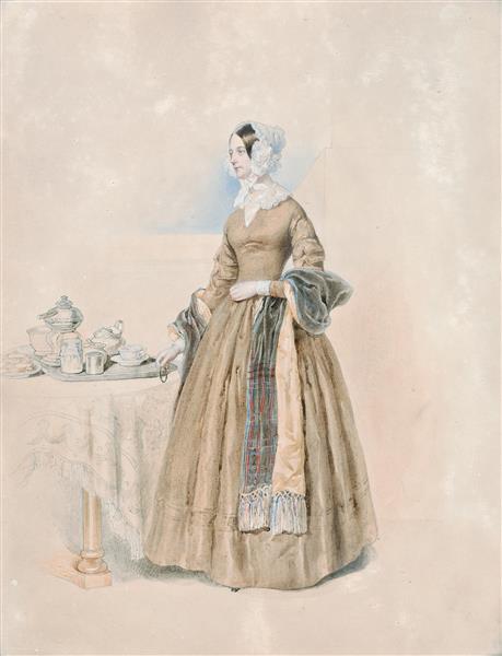 Portrait of Princess Leopoldine Karoline Palffy - Josef Kriehuber