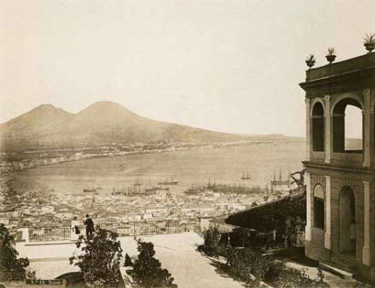 Panorama of Naples from Villa tolentino, 1865 - Roberto Rive