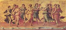 Apollon Dances with the Muses - Giulio Romano