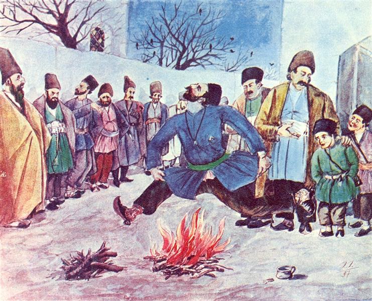 Jumping over Bonfire, 1937 - Azim Azimzade