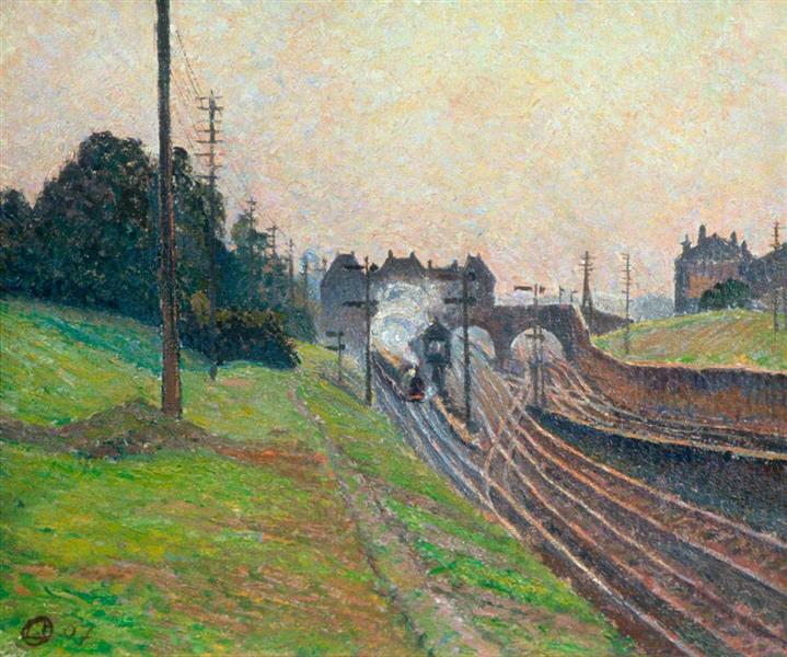 Great Western Railway, Acton, 1907 - Lucien Pissarro