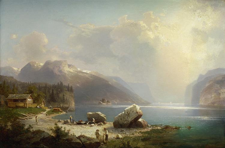 At the Hardanger Fjord in Norway, c.1902 - Franz Richard Unterberger