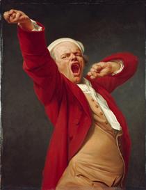 Self-portrait, yawning - Жозеф Дюкре