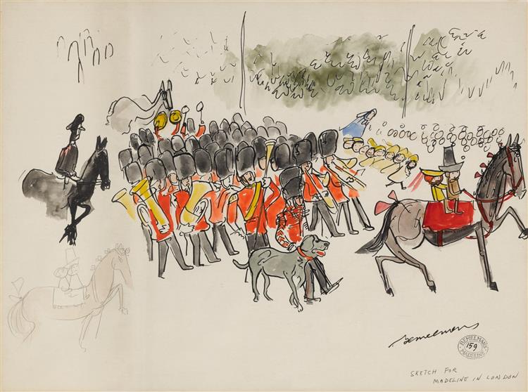 The Queen's Guard, Sketch for 'Madeline in London', c.1961 - Людвиг Бемельманс