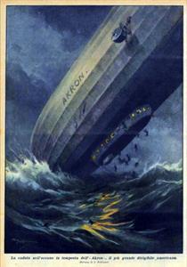 The Fall Of The Akron Airship Illustrated On The Cover Of The Sunday Courier - Achille Beltrame2