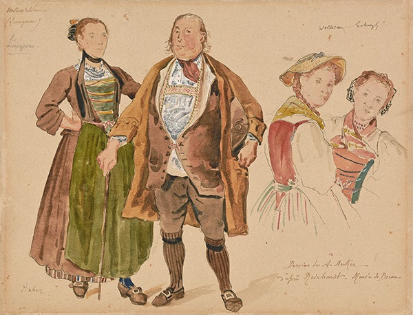 Unterwalden (traditional costumes after Josef Reinhart) - Albrecht Anker