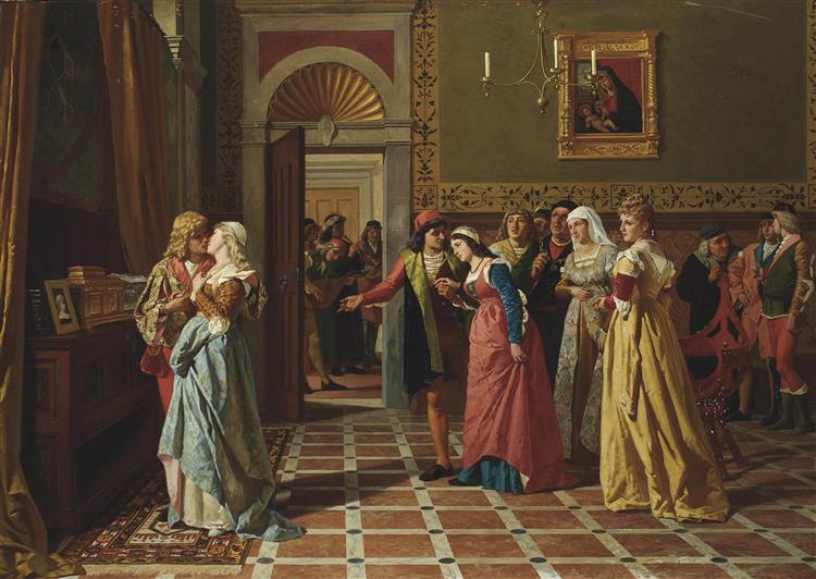 Bassanio winning the heart of Portia from ''The merchant of Venice'' - Antonio Paoletti