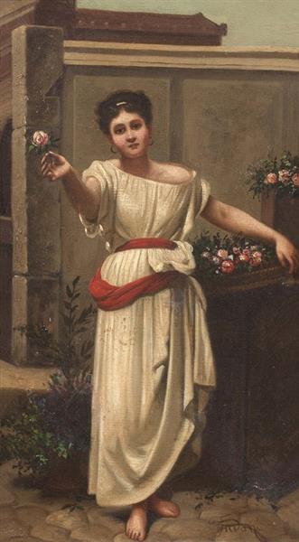 Woman with roses - Filippo Indoni