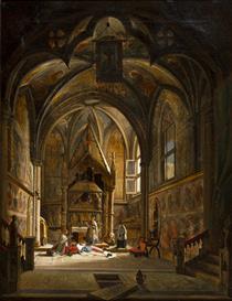 Interior of a cathedral - Vincenzo Abbati