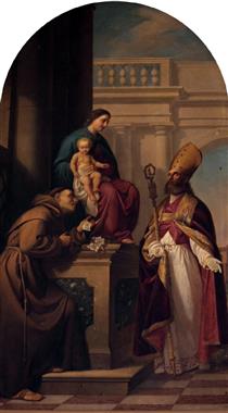 Madonna with Child Jesus, Saint Maternus and Saint Anthony of Padua - Antonio Paoletti