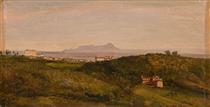 View Of The Monte Circeo - Heinrich Bürkel