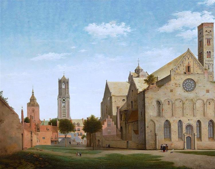 The Mariaplaats with the Mariakerk in Utrecht, 1663 - Питер Янс Санредам
