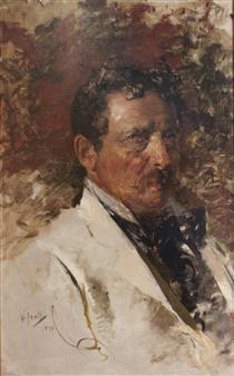 Portrait of the painter Antonino Leto - Винченцо Иролли
