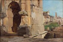 The Roman Forum and the Arch of Triumph by Septimius Severus - Albert Maignan
