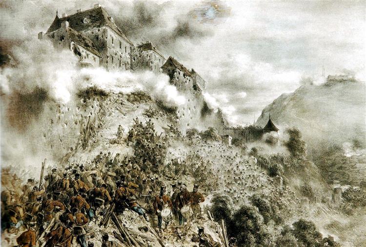 The storm on Ofen, 1849 - August von Pettenkofen
