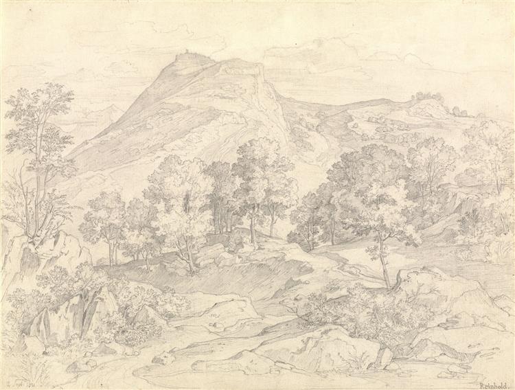 A View of Civitella from the Serpentara next to Olevano, 1821 - Heinrich Reinhold