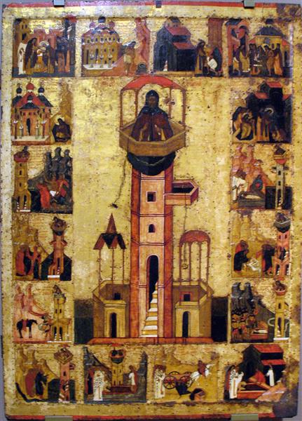 St. Simeon Stylites with Scenes from His Life, c.1550 - c.1575 - Orthodox Icons