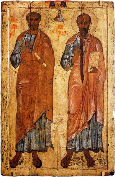 Icon of Sts. Peter and Paul from Belozersk, c.1200 - c.1230 - Orthodox Icons