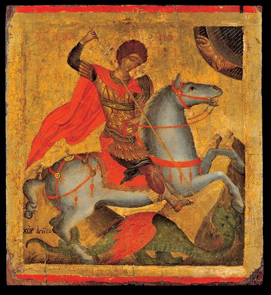 Saint George on Horseback Slaying the Dragon, c.1425 - c.1450 - Orthodox Icons
