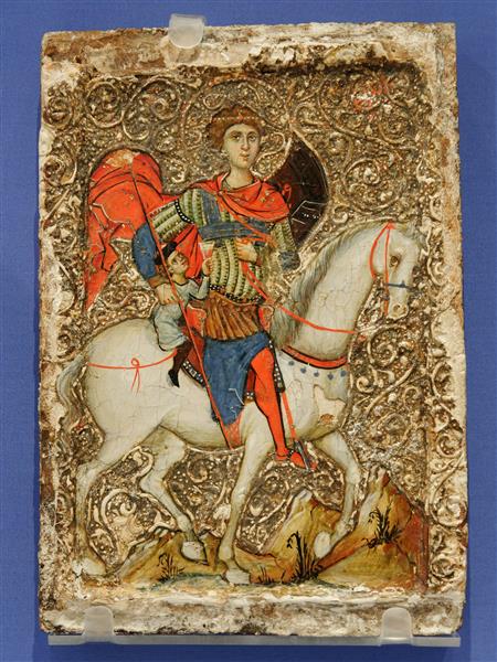 St George and the Youth of Mytilene, c.1250 - Orthodox Icons