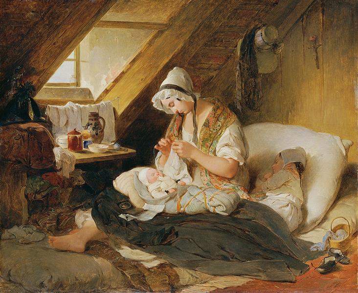 The poor officer's widow, 1836 - Peter Fendi