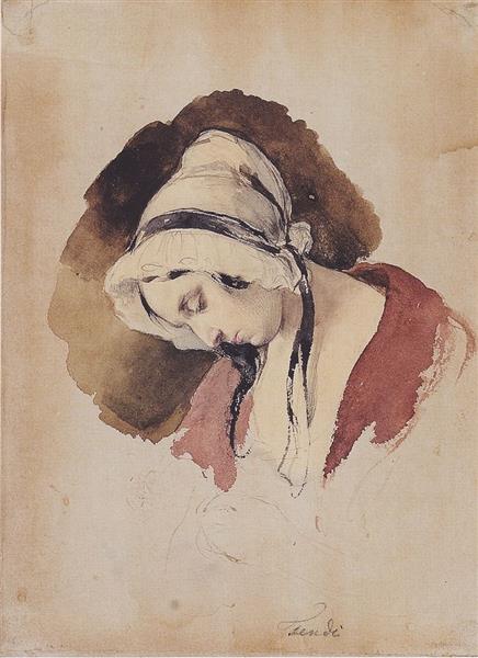 Study for the painting “The poor officer's widow'', c.1836 - 彼得·芬迪