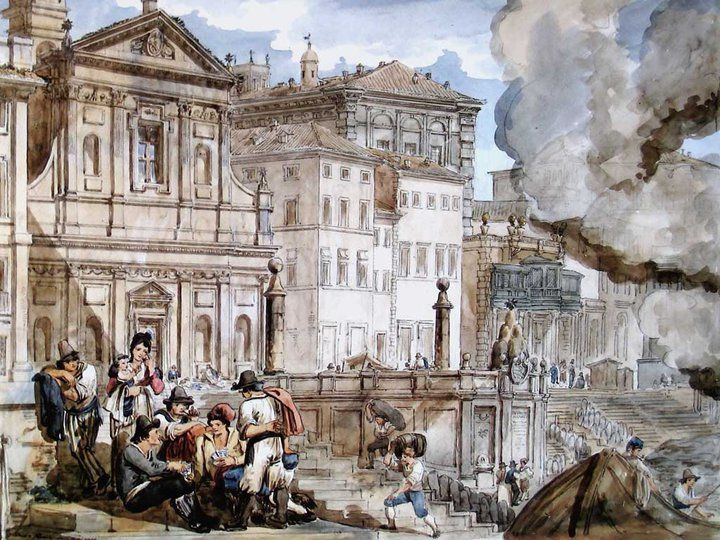 The port of Ripetta, 1835 - Achille Pinelli