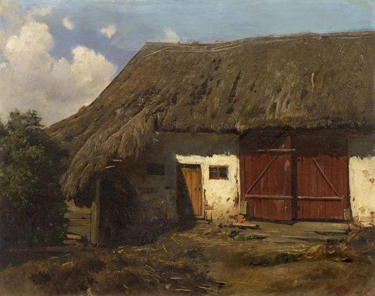 Thatched barn, c.1860 - c.1869 - Адольф Эберле