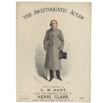 Cover design for ''The awistoquatic actaw'', song (Sung by Henri Clark) - Alfred Concanen