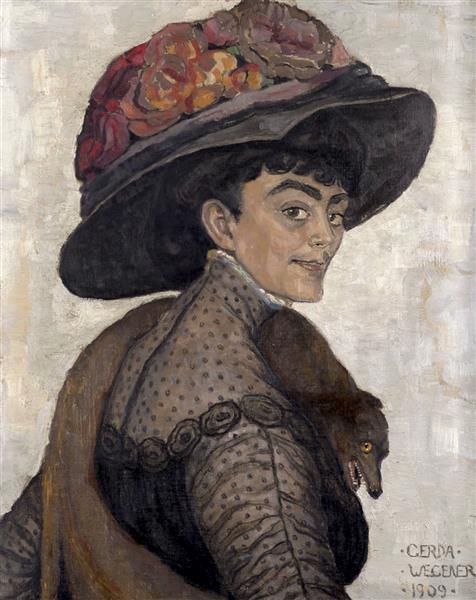 Lady in a Large Hat, 1909 - Gerda Wegener