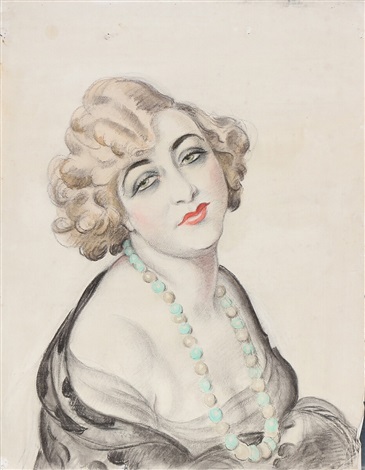 Woman with Pearl Necklace - Gerda Wegener