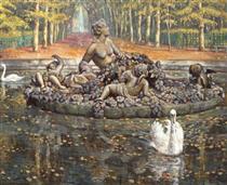 An Autumn Day at Bassin De Flore in the Garden at Versailles - Lili Elbe