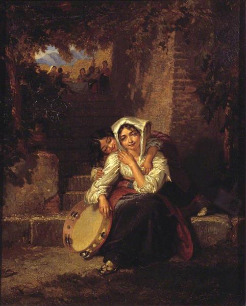 Italian Girl with Tambourine, 1837 - Penry Williams