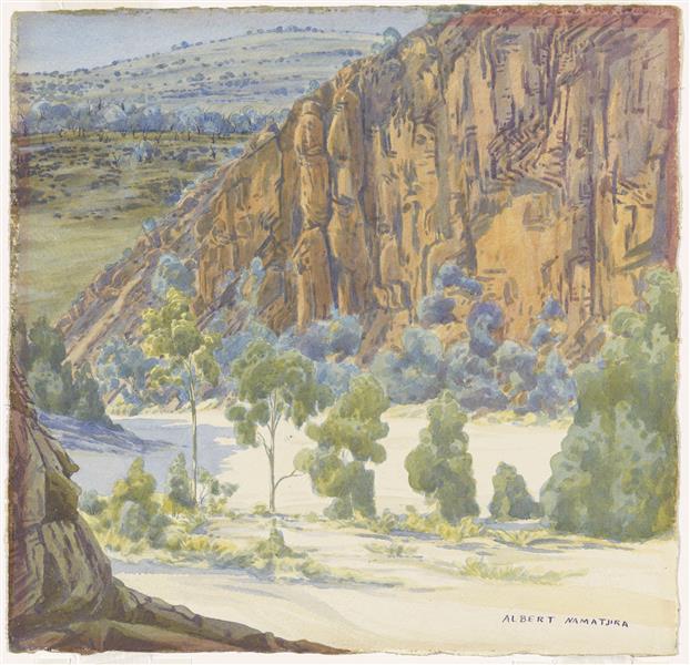 Glen Helen, First Gap, Finke River, c.1948 - Альберт Наматжира