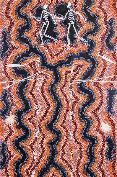 Tribe Anmatjeri Mythology of Lunkata - Clifford Possum Tjapaltjarri