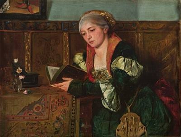 Reading Lady in Renaissance Dress, 1878 - Harriet Backer