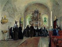 The Holy Communion Celebrated in Stange Church - Harriet Backer