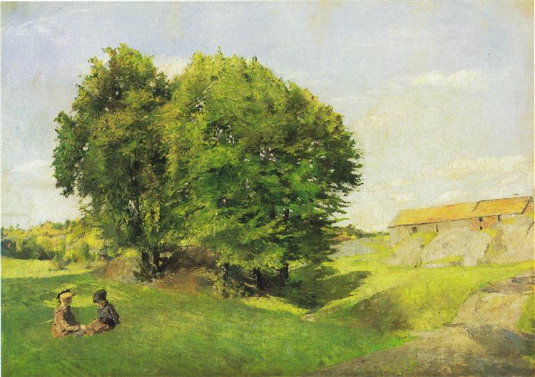 Two Children and a Group of Trees, 1885 - Harriet Backer