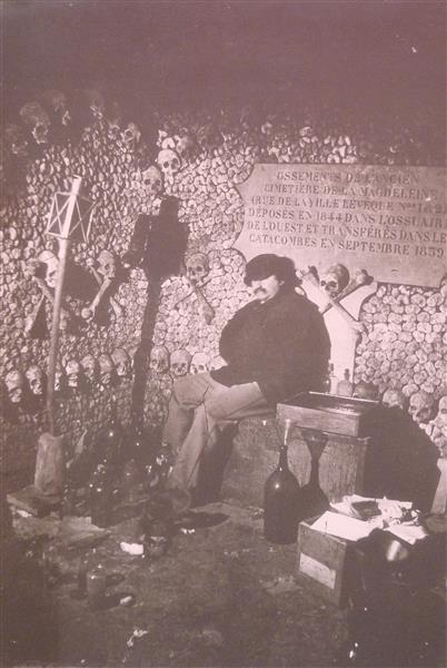 Photographic Self-Portrait In The Catacombs Of Paris, 1861 - Nadar