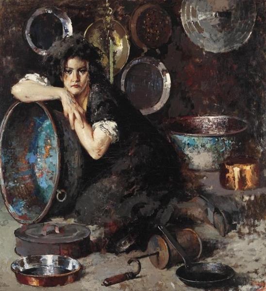 Donna Di Cucina, c.1910 - Винченцо Иролли