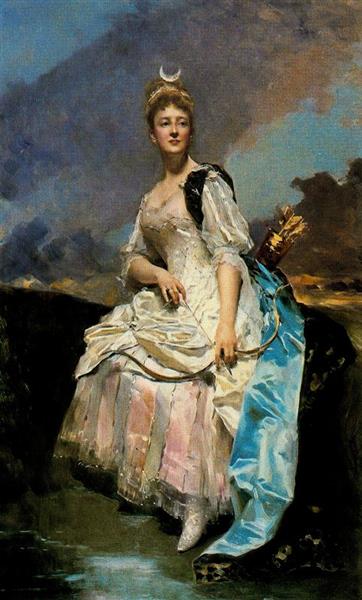 The Marquise D'Hervey Saint-Denis as Diane, 1885 - Раймундо Мадрасо