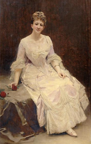 Portrait Of The Marquise D'Hervey, Sitting, 1885 - Raimundo de Madrazo