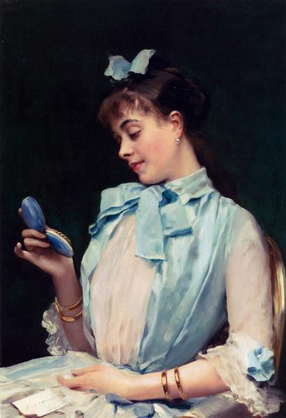Portrait of Aline Mason in Blue - Раймундо Мадрасо