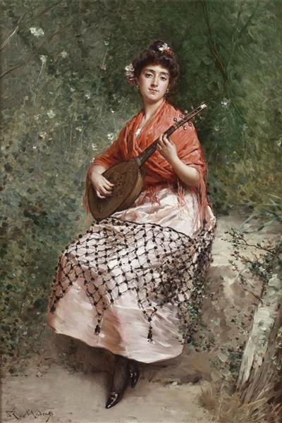 The Beautiful Bandurria Player, 1870 - Raimundo Madrazo