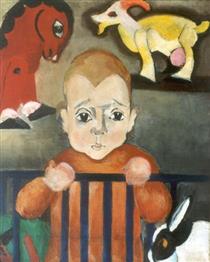 Child with Toy Animals - Else Berg