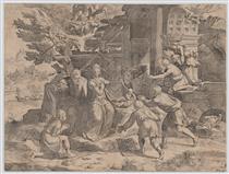 The Adoration of the Shepherds - Cornelis Cort