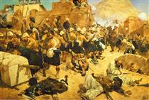 92nd Highlanders and 2nd Gurkhas Storming the Gaudi Mullah Sahibdad at Kandahar 1 September 1880 - Richard Caton Woodville Jr.