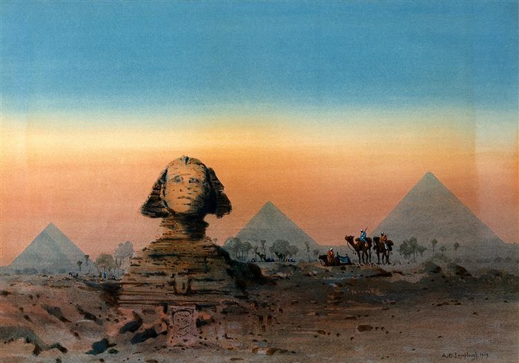 The Sphinx and the Pyramids, 1919 - Augustus Osborne Lamplough
